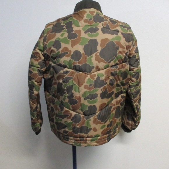 Vintage 90's Retro Frogskin Duck Camo Puffer Jacket Vest Detachable Sleeves Sz L - Picture 8 of 9